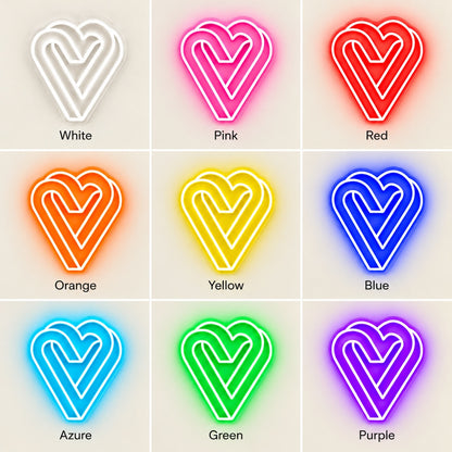 Intertwined Heart LED Neon Sign - nine-color grid