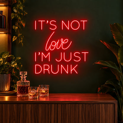 It's Not Love I'm Just Drunk LED Neon Sign - advertising view