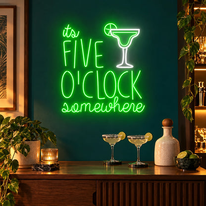It's Five O'Clock Somewhere LED Neon Sign - advertising view