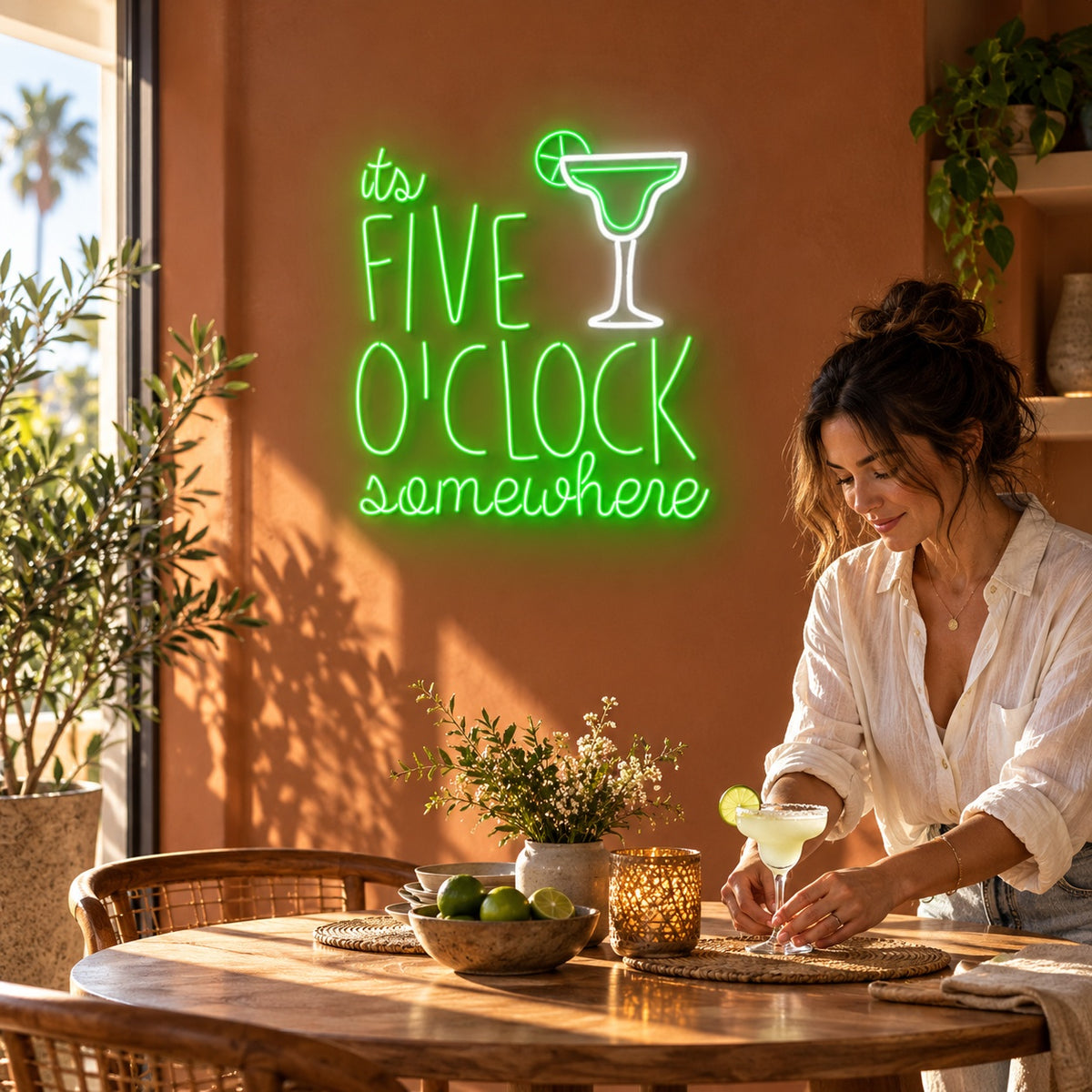 It's Five O'Clock Somewhere LED Neon Sign - lifestyle view