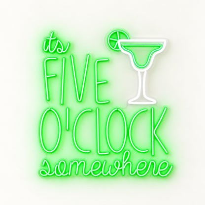 It's Five O'Clock Somewhere LED Neon Sign - natural light view