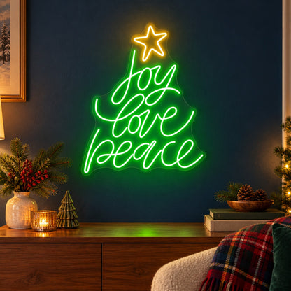 Joy Love Peace LED Neon Sign - advertising view