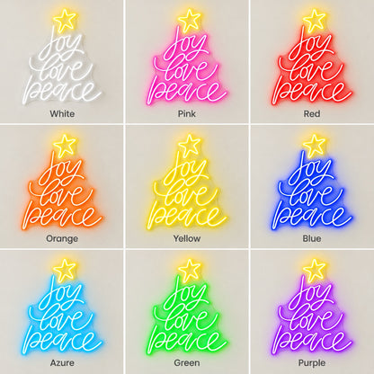 Joy Love Peace LED Neon Sign - nine-color grid