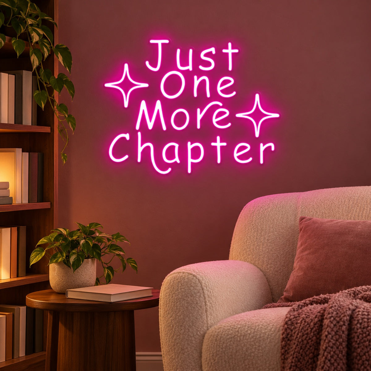 Just One More Chapter LED Neon Sign - advertising view