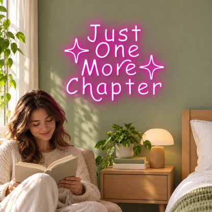 Just One More Chapter LED Neon Sign - lifestyle view
