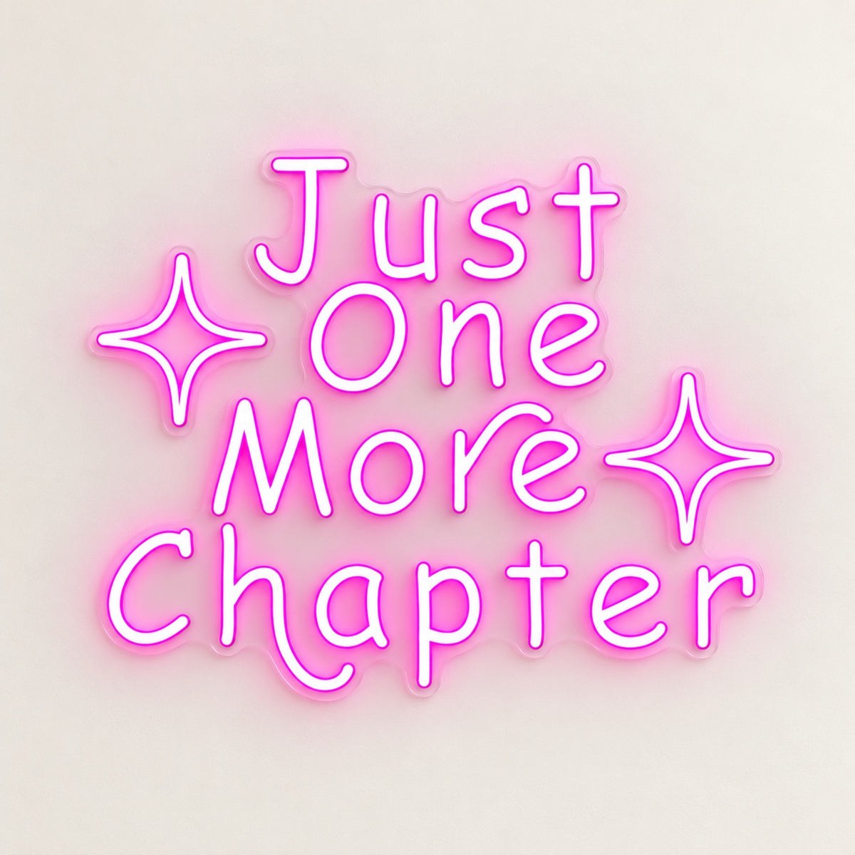 Just One More Chapter LED Neon Sign - natural light view
