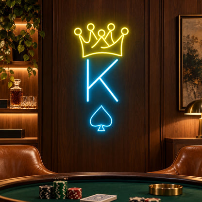 King Crown Spade LED Neon Sign - advertising view