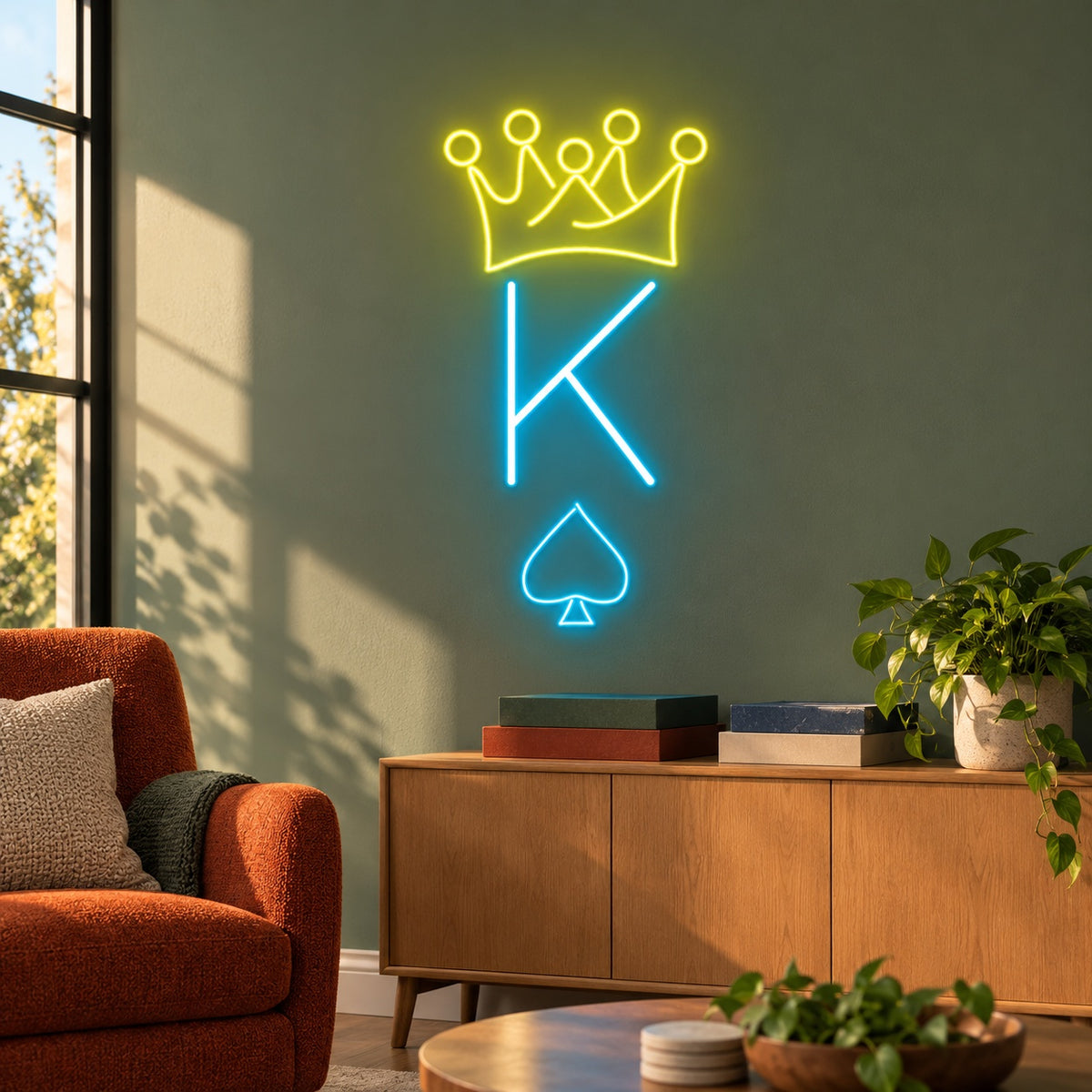 King Crown Spade LED Neon Sign - lifestyle view
