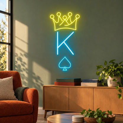 King Crown Spade LED Neon Sign - lifestyle view