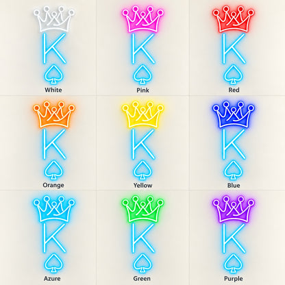 King Crown Spade LED Neon Sign - nine-color grid