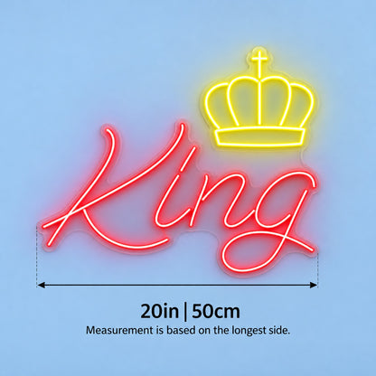 King LED Neon Sign - size guide