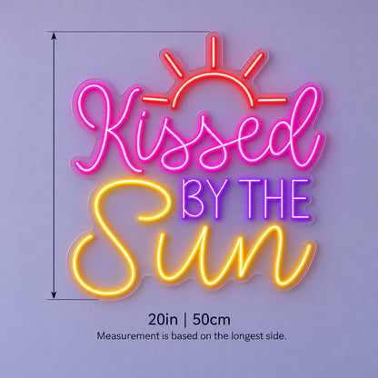 Kissed By The Sun LED Neon Sign - size guide