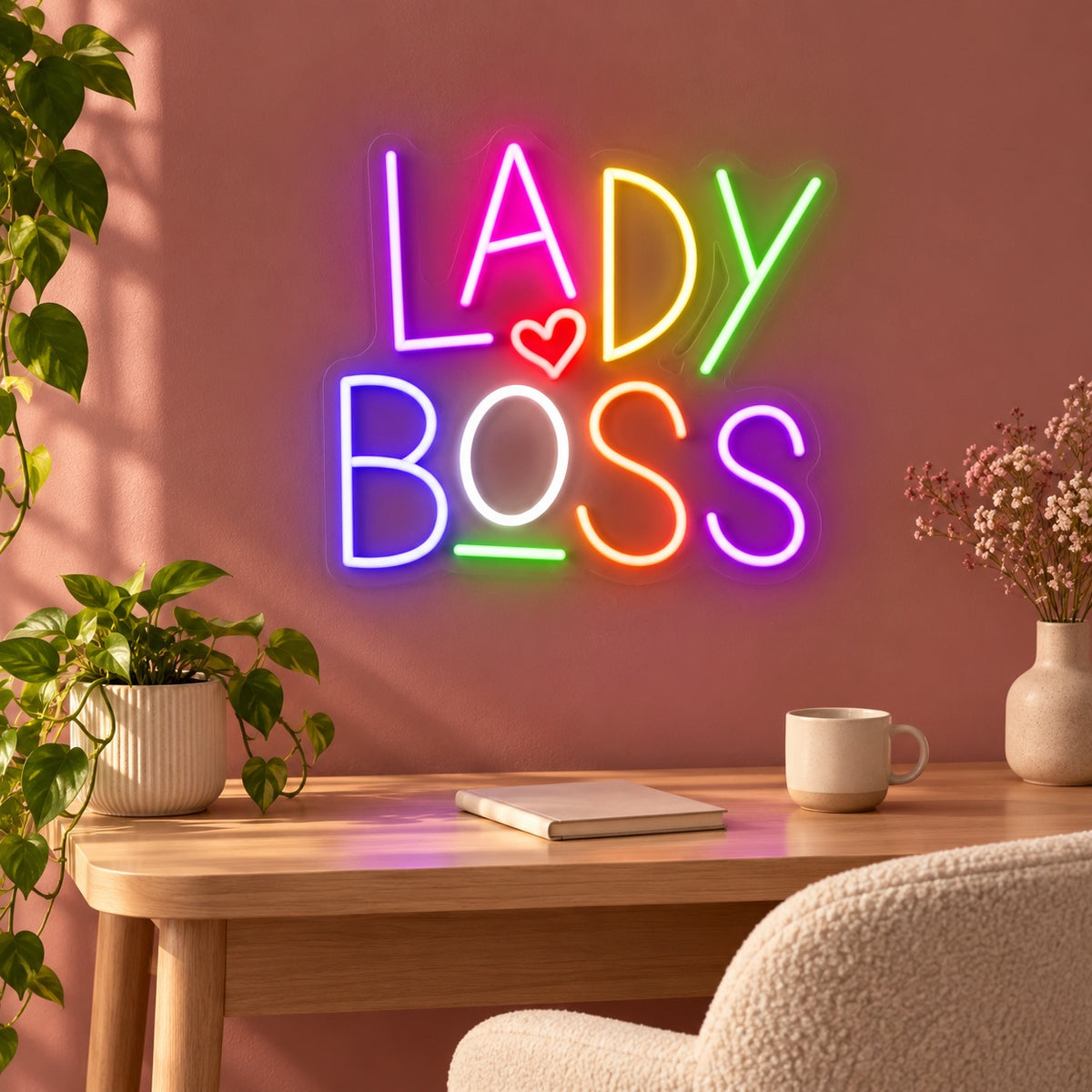 Lady Boss LED Neon Sign - advertising view