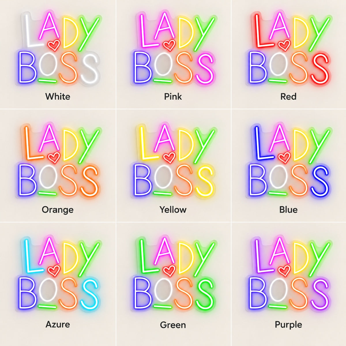 Lady Boss LED Neon Sign - nine-color grid