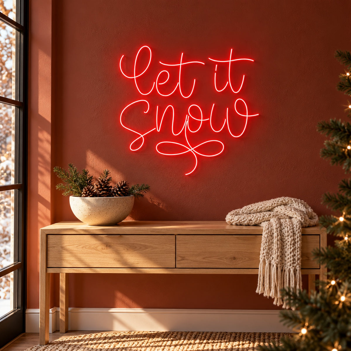 Let It Snow LED Neon Sign - advertising view