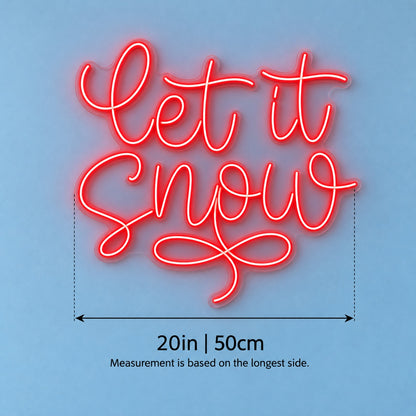 Let It Snow LED Neon Sign - size guide