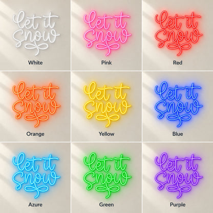 Let It Snow LED Neon Sign - nine-color grid