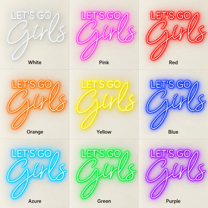 Let's Go Girls LED Neon Sign - nine-color grid
