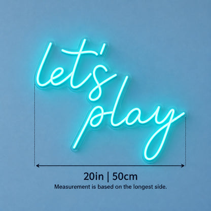 Let's Play LED Neon Sign - size guide