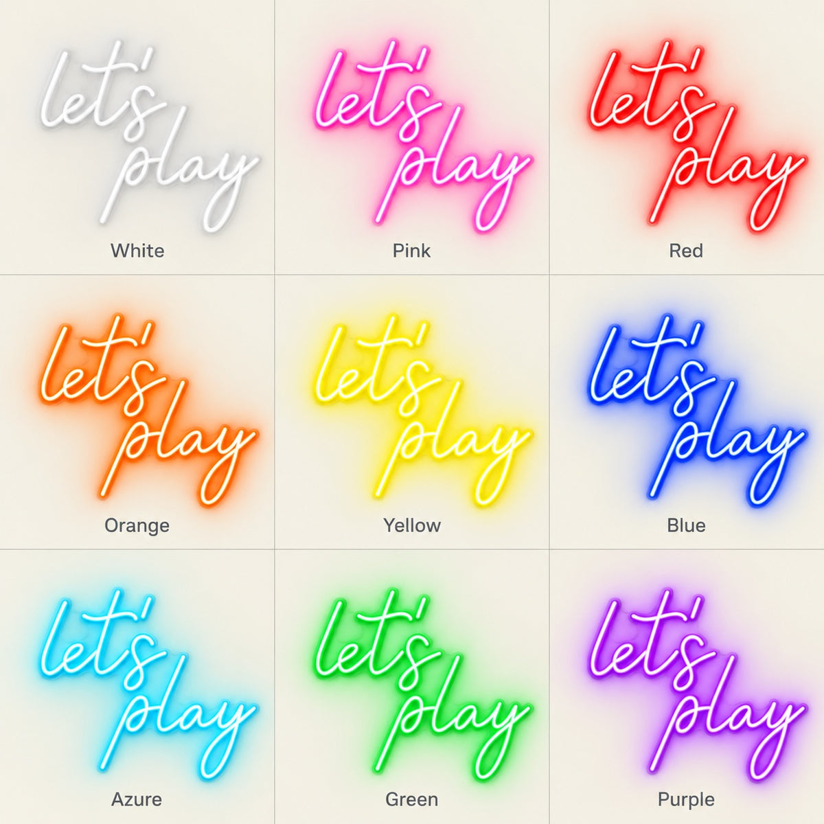 Let's Play LED Neon Sign - nine-color grid