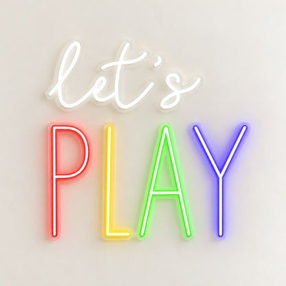 Let's Play LED Neon Sign - natural light view
