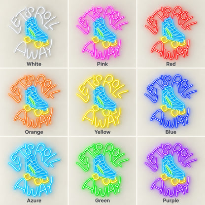 Let's Roll Away LED Neon Sign - nine-color grid
