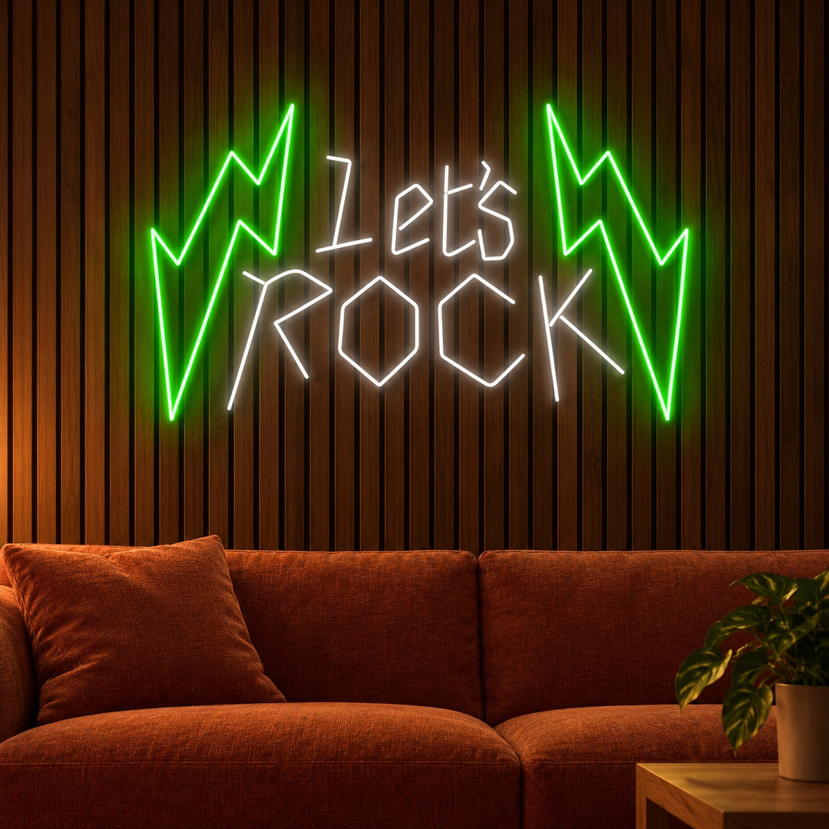 Let’s Rock LED Neon Sign - advertising view