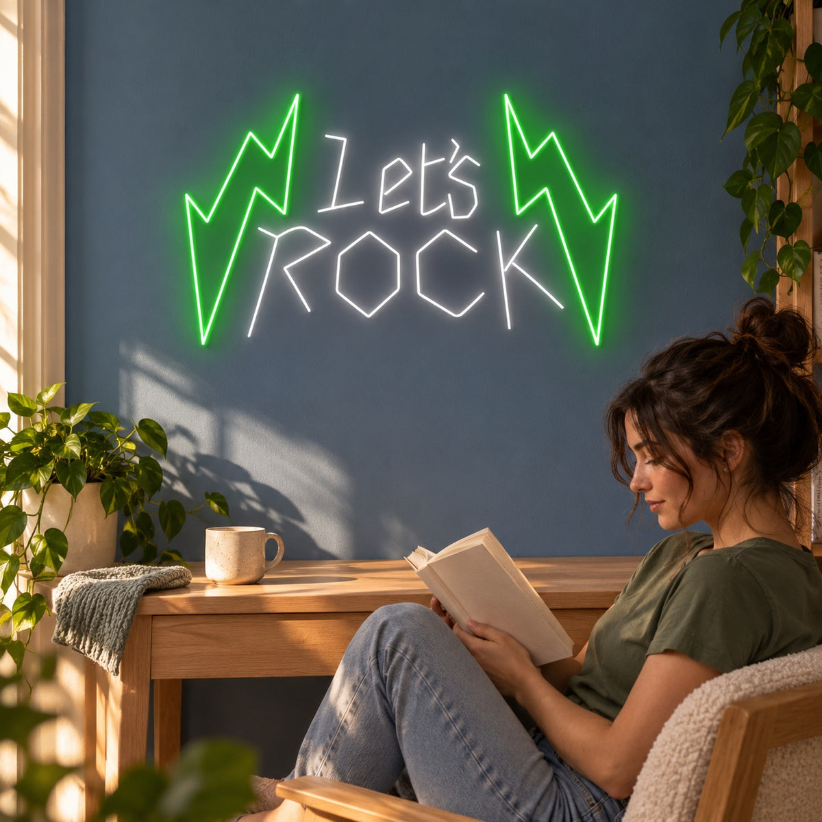 Let’s Rock LED Neon Sign - lifestyle view