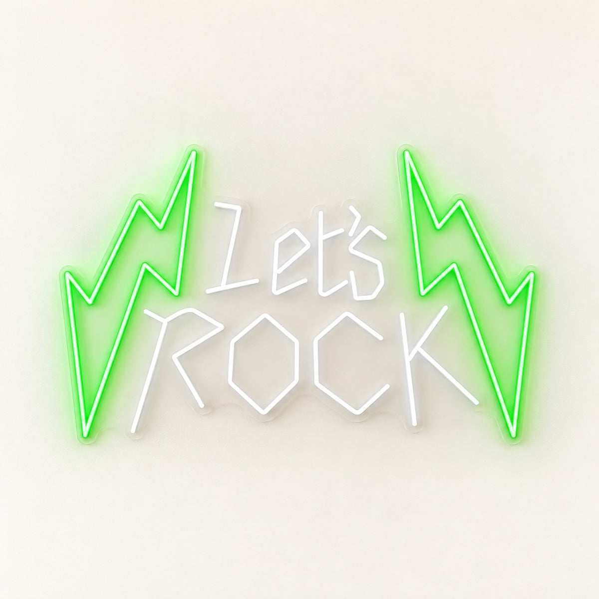 Let’s Rock LED Neon Sign - natural light view