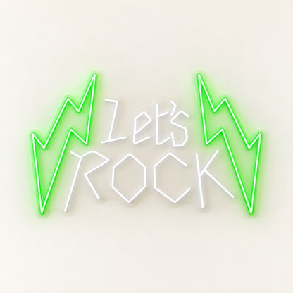 Let’s Rock LED Neon Sign - natural light view