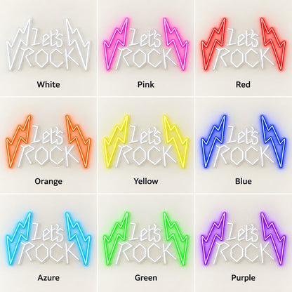 Let’s Rock LED Neon Sign - nine-color grid