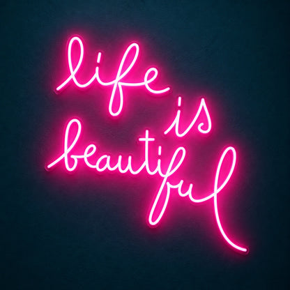 Life Is Beautiful LED Neon Sign - product hero