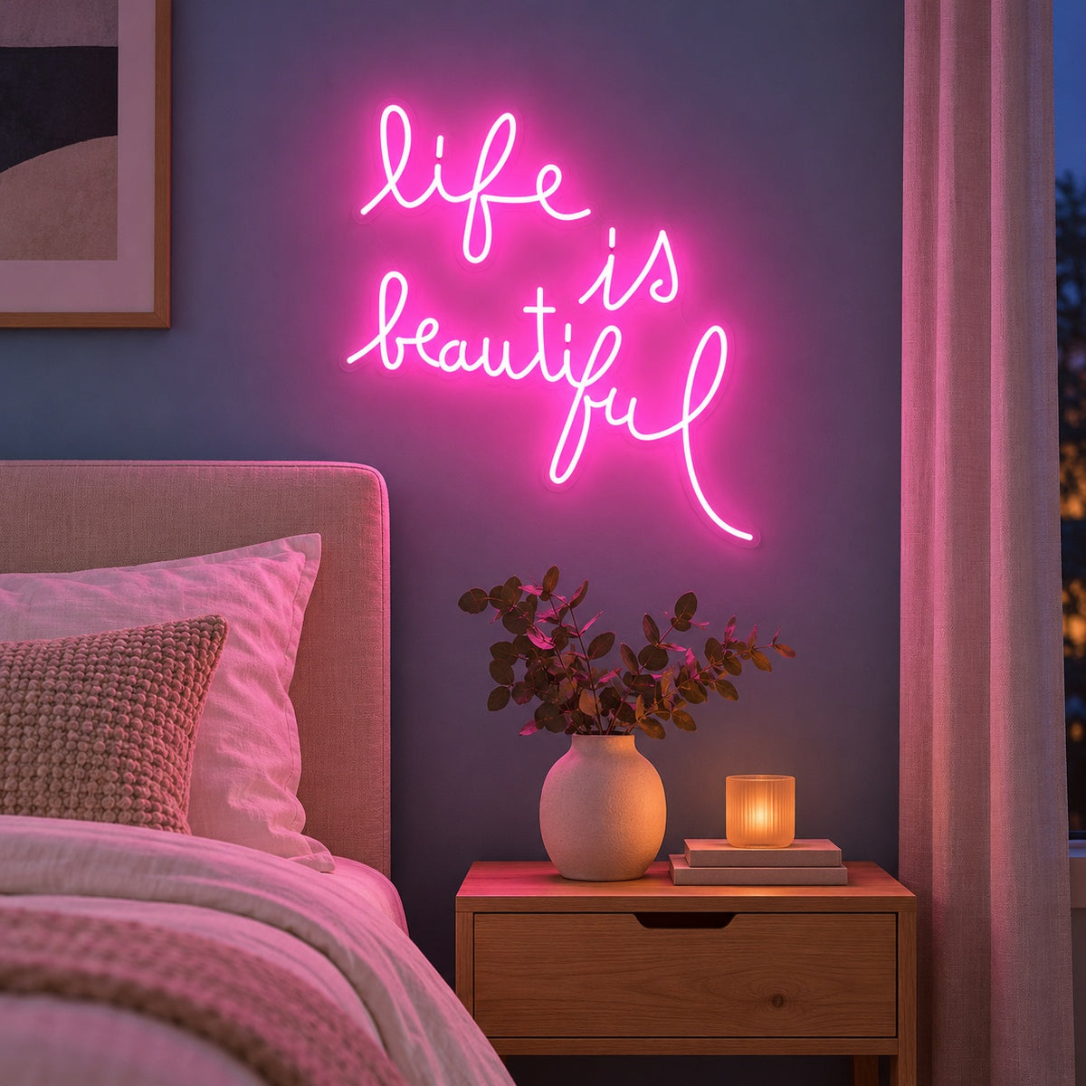 Life Is Beautiful LED Neon Sign - advertising view