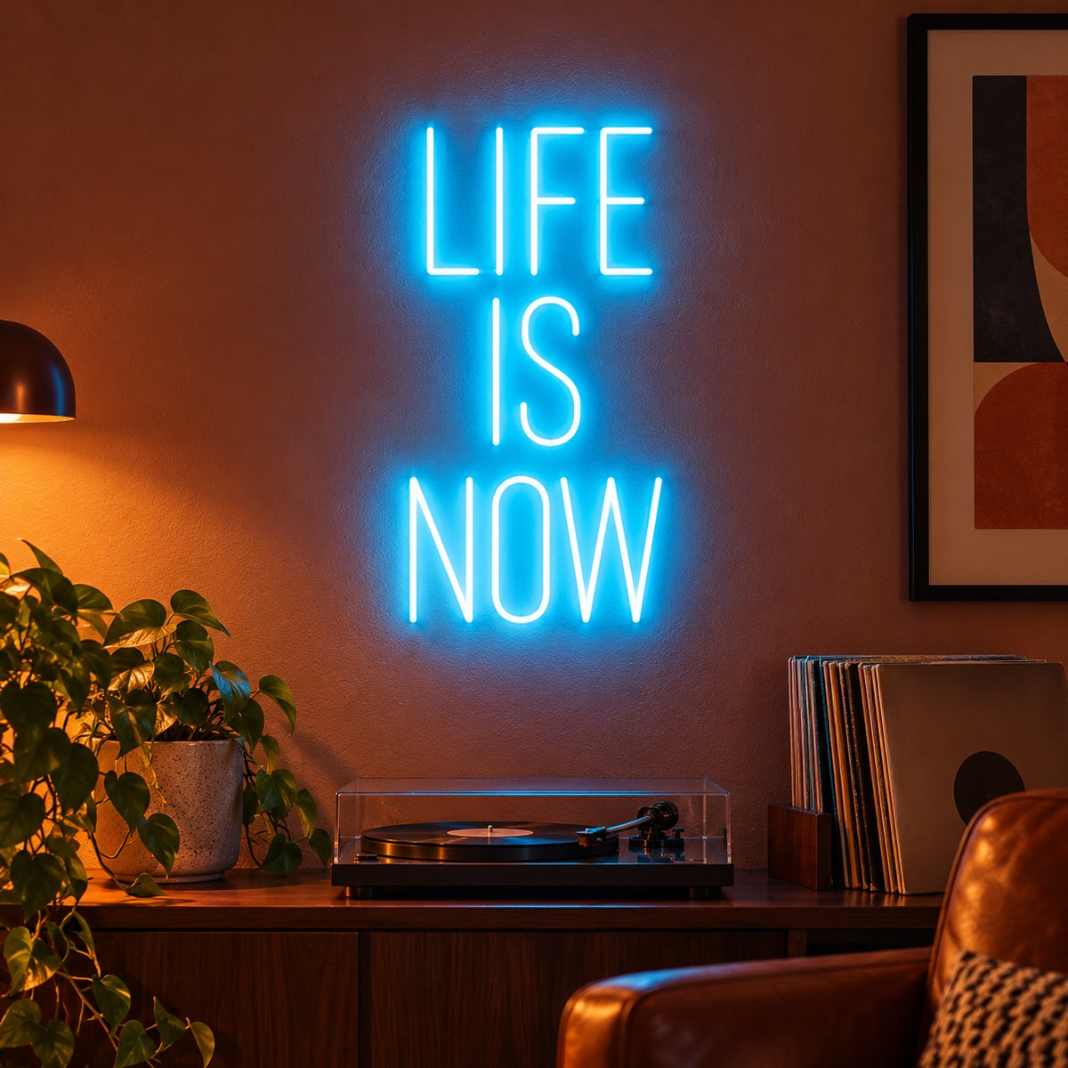 Life Is Now LED Neon Sign - advertising view