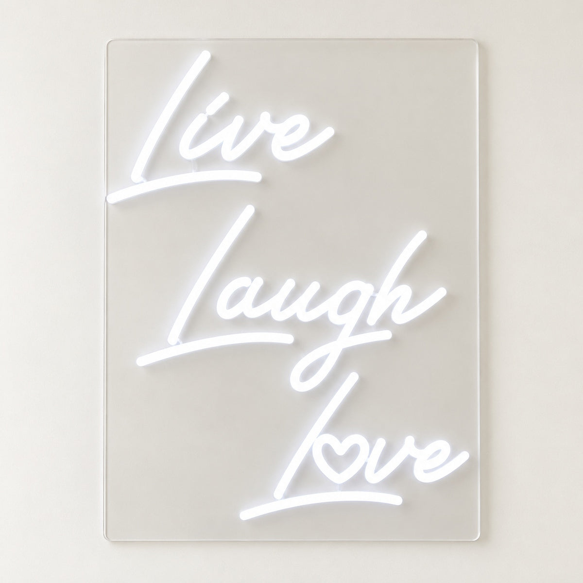 Live Laugh Love LED Neon Sign - natural light view