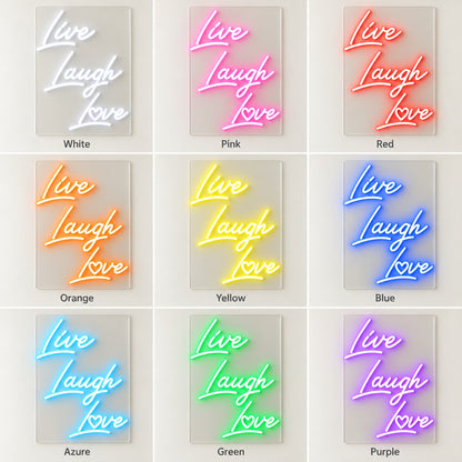Live Laugh Love LED Neon Sign - nine-color grid