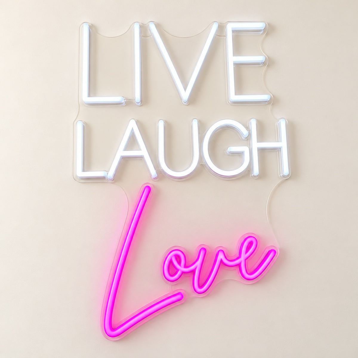 Live Laugh Love LED Neon Sign - natural light view
