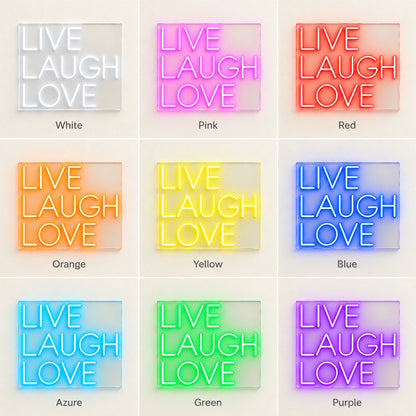 Live Laugh Love LED Neon Sign - nine-color grid