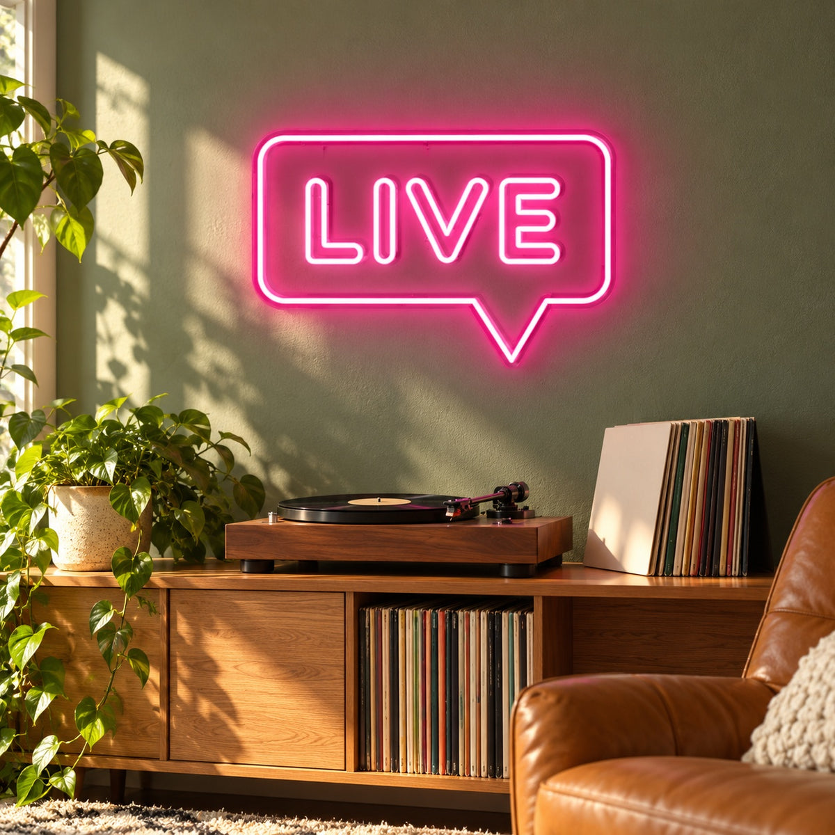 LIVE LED Neon Sign - lifestyle view