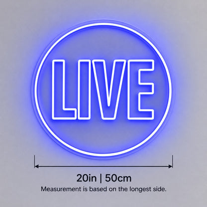 Live LED Neon Sign - size guide