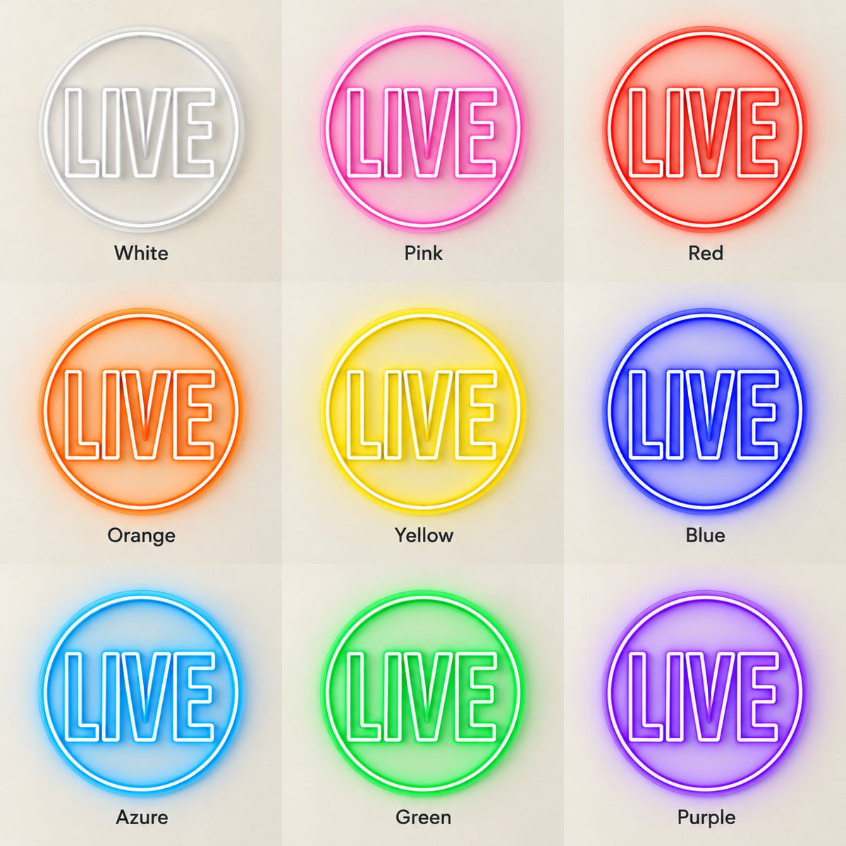 Live LED Neon Sign - nine-color grid