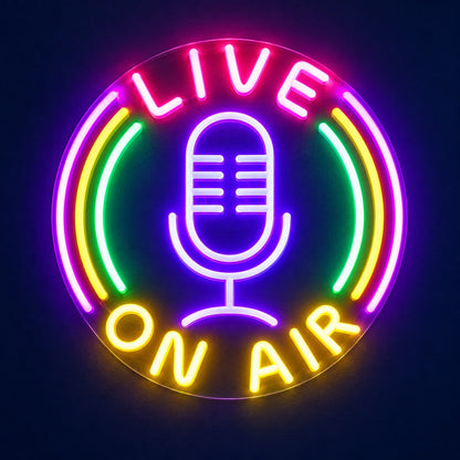 Live On Air Microphone LED Neon Sign - product hero
