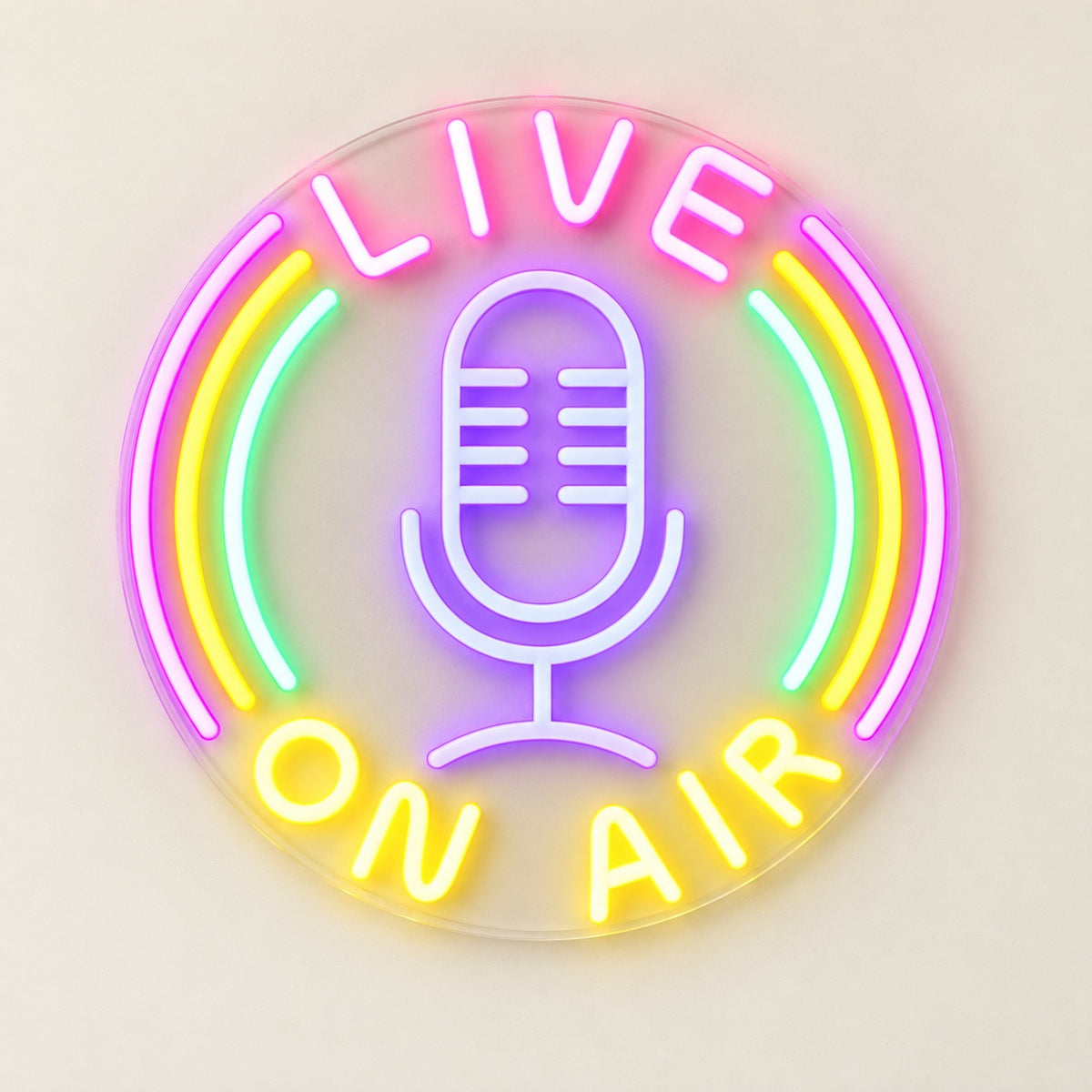 Live On Air Microphone LED Neon Sign - natural light view