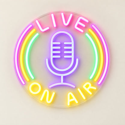 Live On Air Microphone LED Neon Sign - natural light view