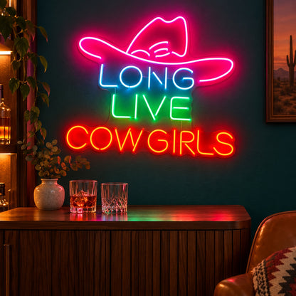 Long Live Cowgirls LED Neon Sign - advertising view