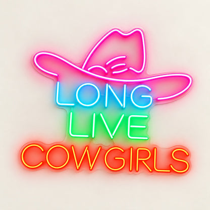 Long Live Cowgirls LED Neon Sign - natural light view