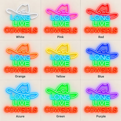 Long Live Cowgirls LED Neon Sign - nine-color grid