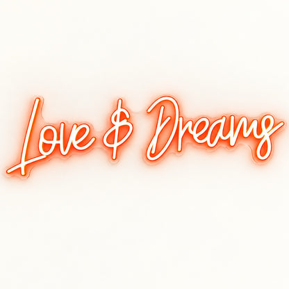 Love & Dreams LED Neon Sign - natural light view