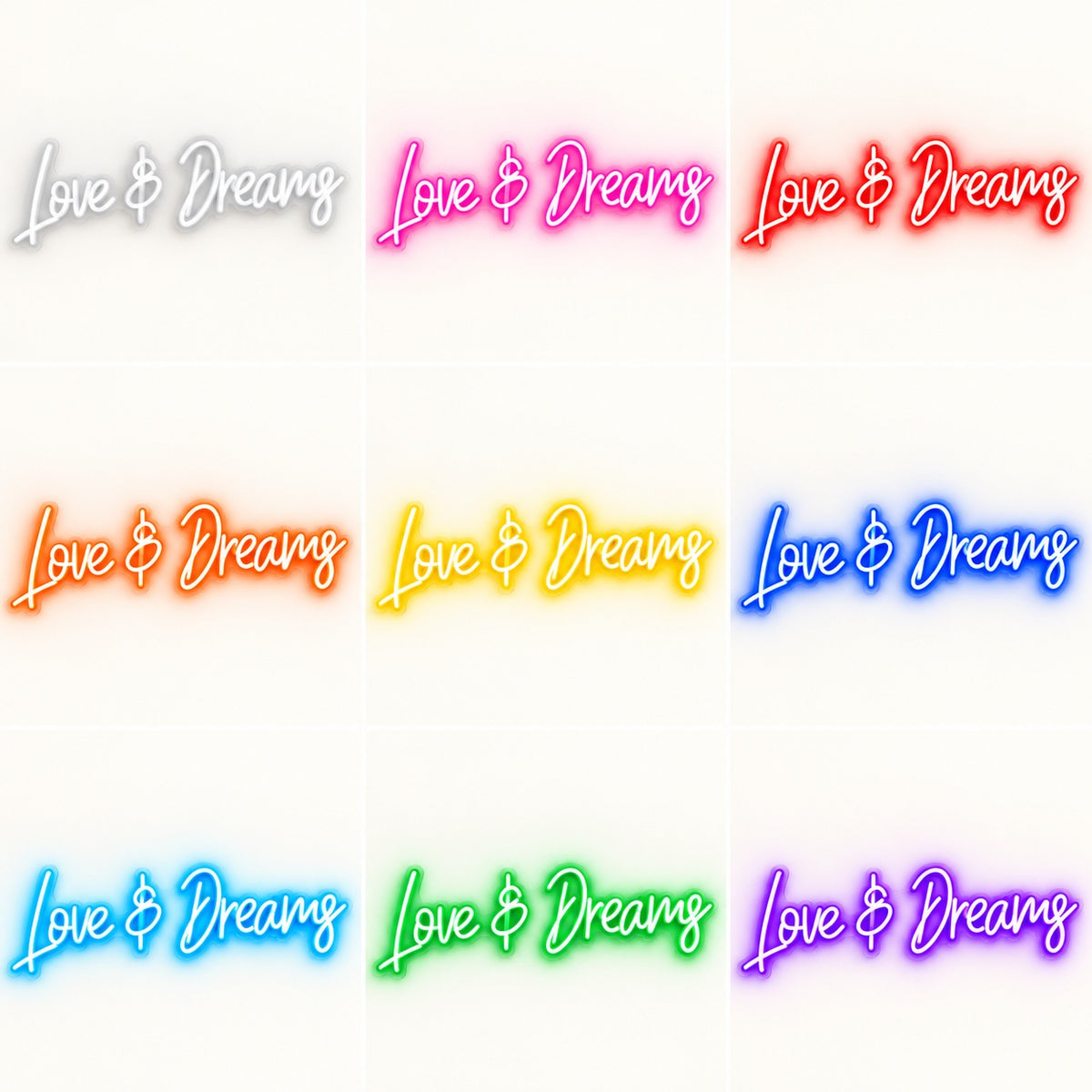 Love & Dreams LED Neon Sign - nine-color grid