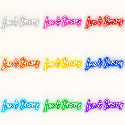 Love & Dreams LED Neon Sign - nine-color grid